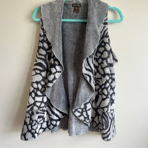 Multiples Animal Print Faux Fur Waterfall Gilet size PL